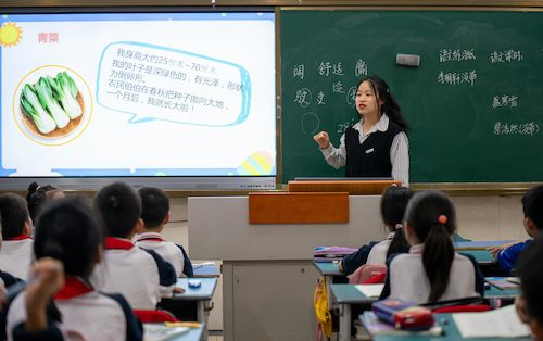 生科院学生给小学生讲课